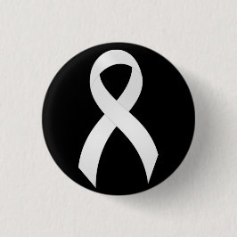 Lung Cancer White Ribbon Ronde Button 3,2 Cm
