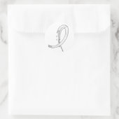 Lung Cancer's Pearl Ribbon A4 Ronde Sticker (Tas)