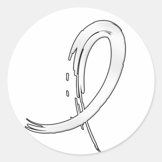 Lung Cancer's Pearl Ribbon A4 Ronde Sticker (Voorkant)