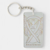 Lung Disease Angel Awareness Ribbon Sleutelhanger (Voorkant)