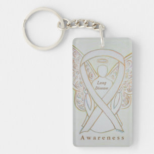 Lung Disease Angel Awareness Ribbon Sleutelhanger