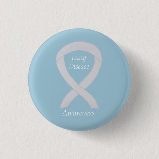 Lung Disease Awareness Pearl Ribbon Art Pin Ronde Button 3,2 Cm (Voorkant)