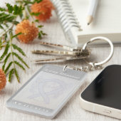 Lung Disease Awareness Pearl Ribbon Sleutelhanger (Voorkant Rechts)