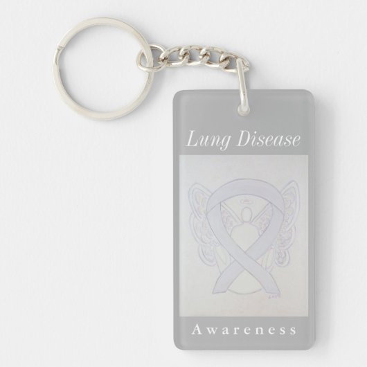 Lung Disease Awareness Pearl Ribbon Sleutelhanger (Voorkant)