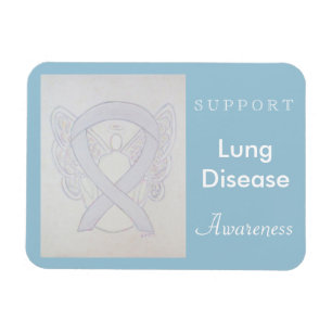 Lung Disease Awareness Ribbon Angel Custom Magnet Magneet