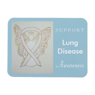 Lung Disease Awareness Ribbon Angel Custom Magnet Magneet