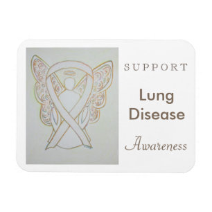 Lung Disease Awareness Ribbon Angel Custom Magnet Magneet