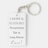 Lung Disease Awareness White Ribbon Sleutelhanger (achterkant)