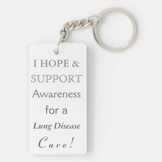 Lung Disease Awareness White Ribbon Sleutelhanger (achterkant)