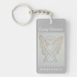 Lung Disease Awareness White Ribbon Sleutelhanger
