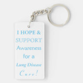 Lung Disease Awareness White Ribbon Sleutelhanger (achterkant)