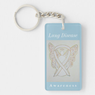 Lung Disease Awareness White Ribbon Sleutelhanger