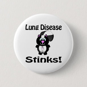 Lung Disease Stinks Skunk Awareness Design Ronde Button 5,7 Cm