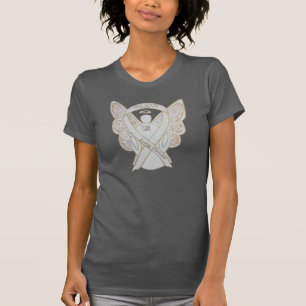 Lung Disease White Awareness Ribbon Angel Shirt
