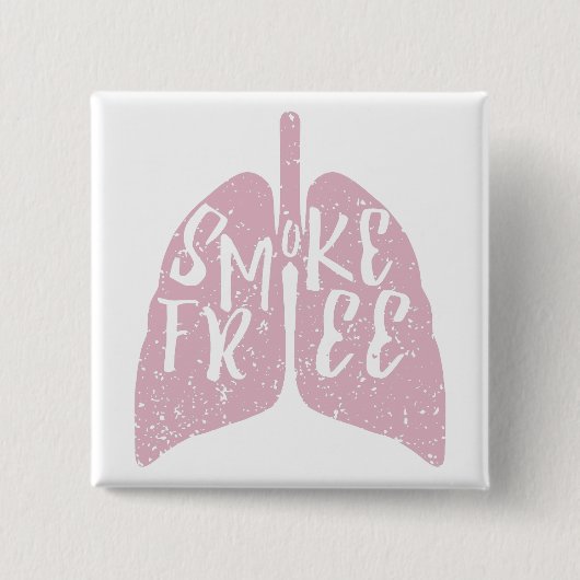 Lung Health Smoke Free Vierkante Button 5,1 Cm (Voorkant)