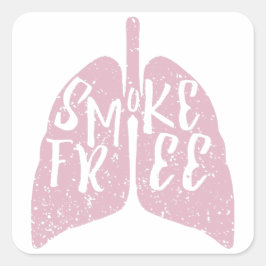 Lung Health Smoke Free Vierkante Sticker