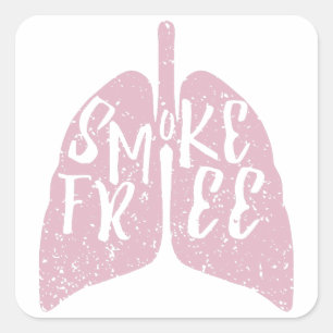 Lung Health Smoke Free Vierkante Sticker