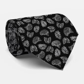 Lung Heart Brain - White on Black Stropdas (Opgerold)