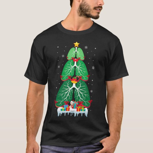 Lung kerstboom Ademhalingstherapie Xmas Thera T-shirt (Voorkant)