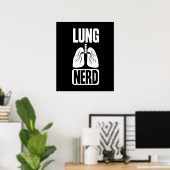 Lung Nerd RT Pulmonologist Respiratory Therapy Poster (Thuiskantoor)