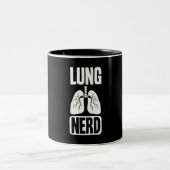 Lung Nerd RT Pulmonologist Respiratory Therapy Tweekleurige Koffiemok (Center)