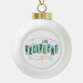 Lung Recipient Retro Style Keramische Bal Ornament (Voorkant)