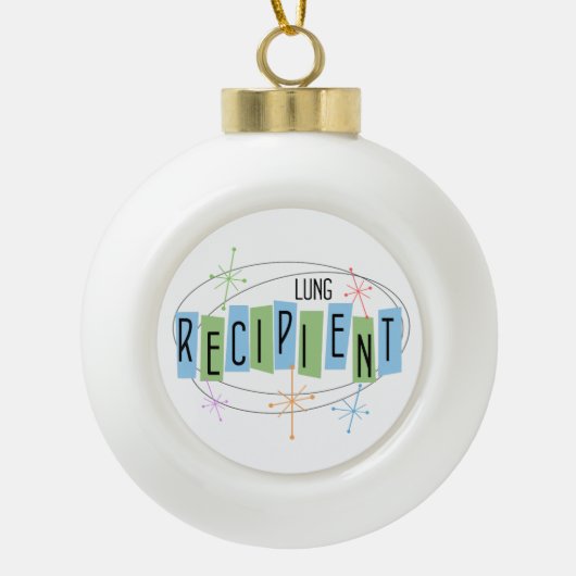 Lung Recipient Retro Style Keramische Bal Ornament (Voorkant)