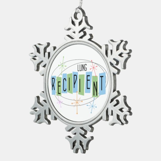 Lung Recipient Tin Sneeuwvlok Ornament (Rechts)