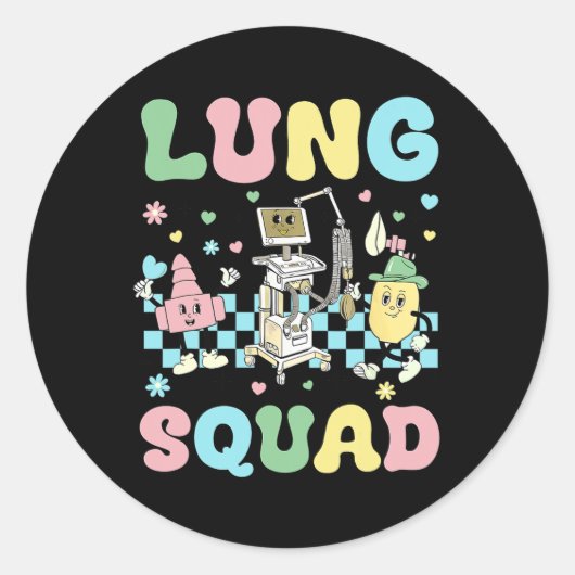 Lung Squad RT Nurse Pasen Ronde Sticker (Voorkant)