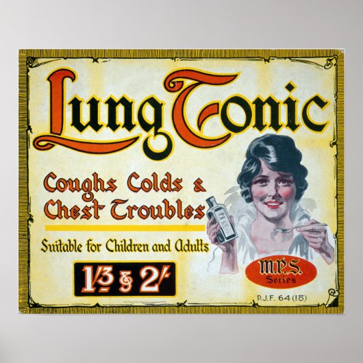Lung Tonic Medical Drug Advertisement Poster (Voorkant)