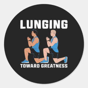 Lunge Oefening Bodybuilding Fitness Workout Gym 1 Ronde Sticker