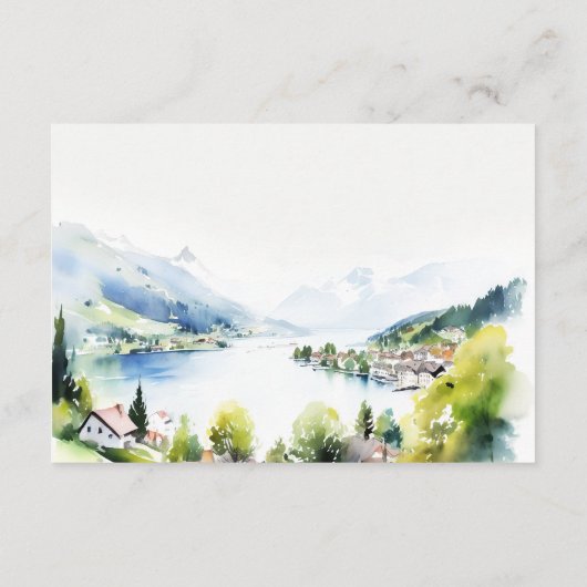 Lungern Switzerland Landscape Wedding Details Informatiekaartje (Achterkant)