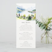 Lungern Switzerland Landscape Wedding Menu Card Kaart (Staand voorkant)
