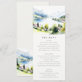 Lungern Switzerland Landscape Wedding Menu Card Kaart (Voorkant / Achterkant)