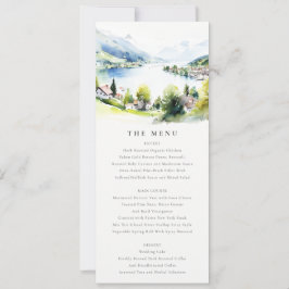Lungern Switzerland Landscape Wedding Menu Card Kaart