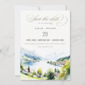 Lungern Switzerland Landscape Wedding Photo Save The Date (Voorkant)