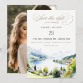 Lungern Switzerland Landscape Wedding Photo Save The Date (Voorkant / Achterkant)