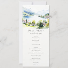 Lungern Switzerland Landscape Wedding Program Kaart