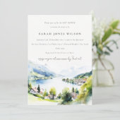 Lungern Switzerland Watercolor Baby Shower Kaart (Staand voorkant)