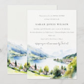 Lungern Switzerland Watercolor Bridal Shower Kaart (Voorkant / Achterkant)