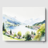 Lungern Switzerland Watercolor Landscape Wedding Gastenboek (Achterkant)