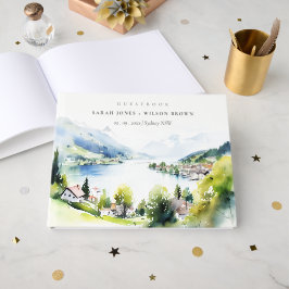 Lungern Switzerland Watercolor Landscape Wedding Gastenboek