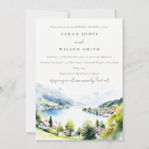 Lungern Zwitserland Aquarel Bruiloft Shower Kaart