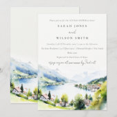 Lungern Zwitserland Aquarel Couples Bruiloft Kaart (Voorkant / Achterkant)