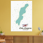 Lungern Zwitserland-kaart Canvas Afdruk (Insitu (Woonkamer))