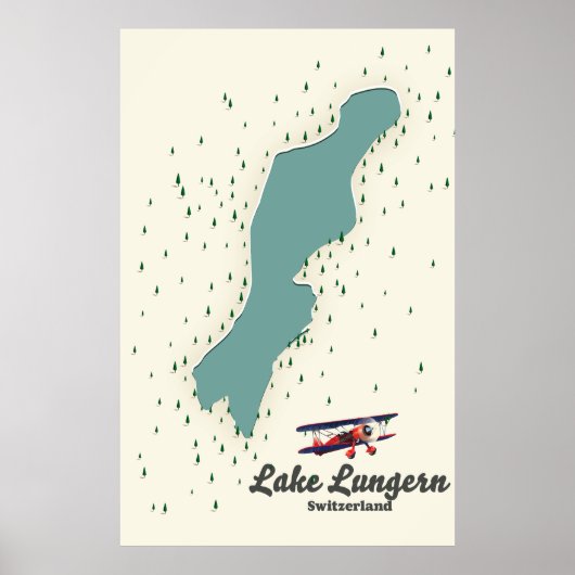 Lungern Zwitserland-kaart Poster (Voorkant)