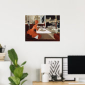 Lungren in het cafe schilderen poster (Thuiskantoor)