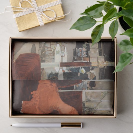 Lungren in het cafe schilderen tissuepapier (Geschenk)