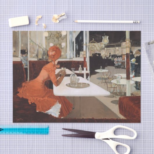 Lungren in het cafe schilderen tissuepapier (Craft)