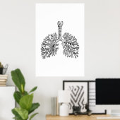Lungs Anatomy Illustration Poster (Thuiskantoor)